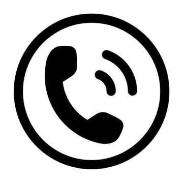 Contact pngtree circle phone call icon in black color png image 6596895